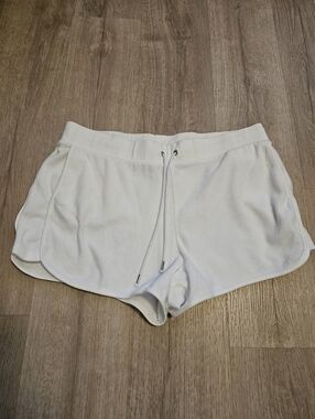 Juicy Couture White Terry Drawstring Athletic Shorts